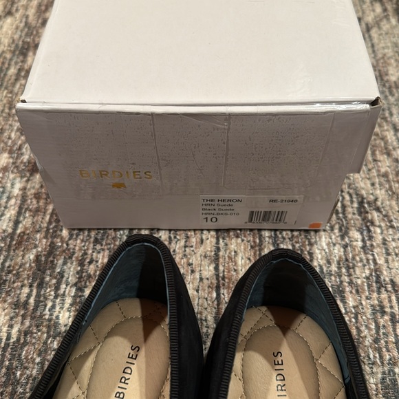 NIB! 🖤 Birdies The Heron, Black Suede, Size 10 - Picture 10 of 10